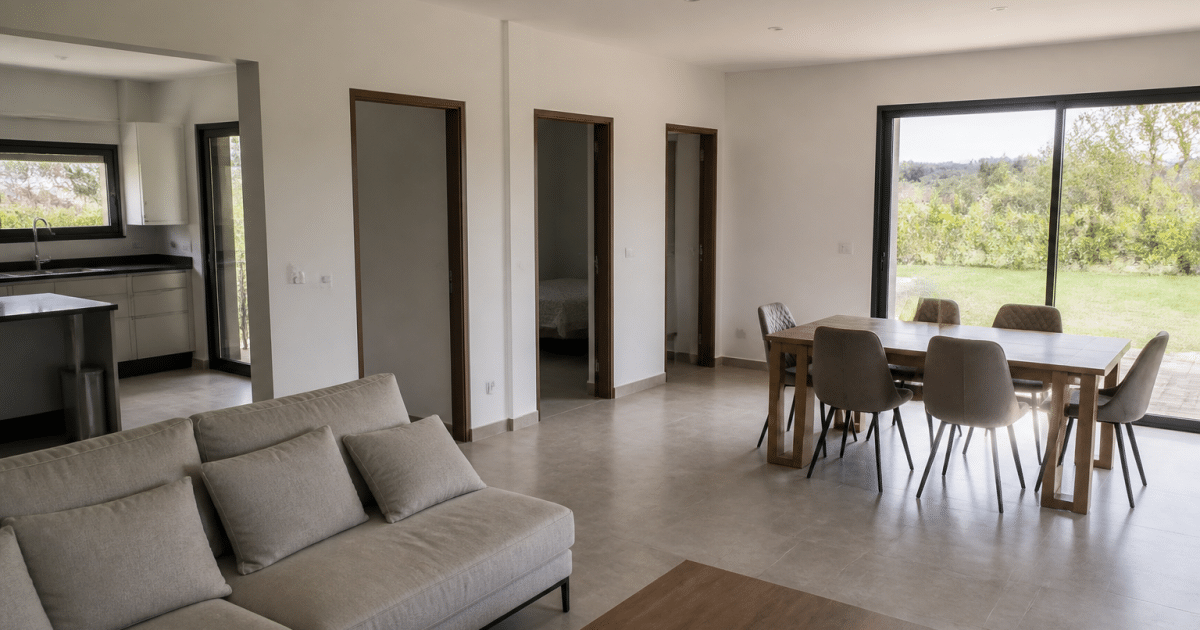 plan maison trois chambres deux salles bain cuisine
